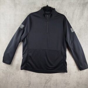 Grunt Style Waffle Half Zip Pullover Black Jacket Mens Size XL Military Hunting